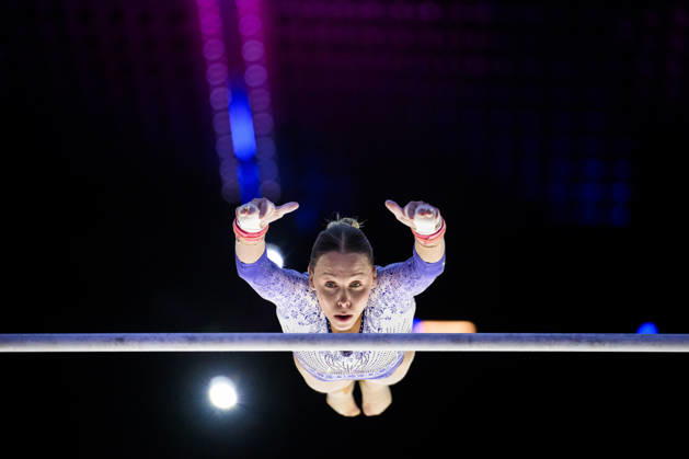 October 16, 2026: Sanna Veerman of the Netherlands at a women’s podium training session during Day 1 of the 2026 Artistic Gymnastics World Championships on October 16, 2026 in Rotterdam. Photo by Joel Marklund, BILDBYRÅN. Code: JM JM0858 bbeng artistic gymnastics gymnastics world championships women’s  Copyright: JOELxMARKLUND BB261016JM006