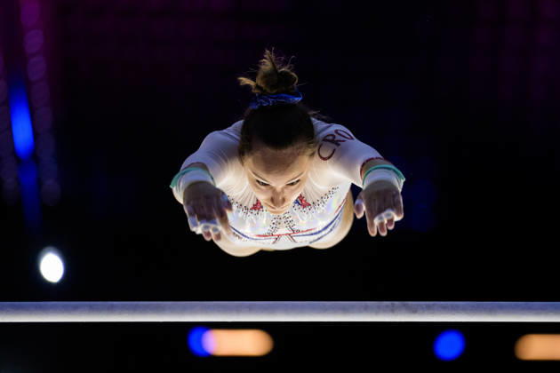 October 16, 2026: Sofia Mester of Croatia at a women’s podium training session during Day 1 of the 2026 Artistic Gymnastics World Championships on October 16, 2026 in Rotterdam. Photo by Joel Marklund, BILDBYRÅN. Code: JM JM0858 bbeng artistic gymnastics gymnastics world championships women’s  Copyright: JOELxMARKLUND BB261016JM010
