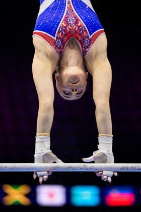 October 16, 2026: Barbora Kundrat of Slovakia at a women’s podium training session during Day 1 of the 2026 Artistic Gymnastics World Championships on October 16, 2026 in Rotterdam. Photo by Joel Marklund, BILDBYRÅN, code JM JM0858 bbeng artistic gymnastics gymnastics world championships women’s  Copyright: JOELxMARKLUND BB261016JM011