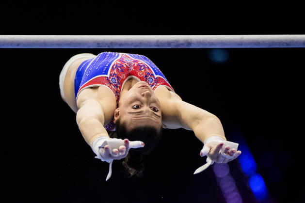 October 16, 2026: Barbora Kundrat of Slovakia at a women’s podium training session during Day 1 of the 2026 Artistic Gymnastics World Championships on October 16, 2026 in Rotterdam. Photo by Joel Marklund, BILDBYRÅN, code JM JM0858 bbeng artistic gymnastics gymnastics world championships women’s  Copyright: JOELxMARKLUND BB261016JM013