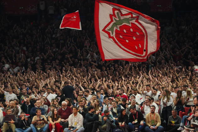 October 16, 2026, Belgrade, Central Serbia, Serbia: 20261016, Belgrade, Serbia - Crvena Zvezda Meridianbet and Paris Basketball play a EuroLeague basketball game at the Belgrade Arena. Crvena Zvezda fans. Basketball 2026 27: EuroLeague: Crvena Zvezda Meridianbet 90:81 Paris Basketball  - ZUMAd223 20261016_zip_d223_001 Copyright: xMarkoxDimicx