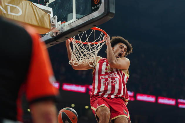 October 16, 2026, Belgrade, Central Serbia, Serbia: 20261016, Belgrade, Serbia - Crvena Zvezda Meridianbet and Paris Basketball play a EuroLeague basketball game at the Belgrade Arena. NWORA JORDAN in action. Basketball 2026 27: EuroLeague: Crvena Zvezda Meridianbet 90:81 Paris Basketball  - ZUMAd223 20261016_zip_d223_039 Copyright: xMarkoxDimicx