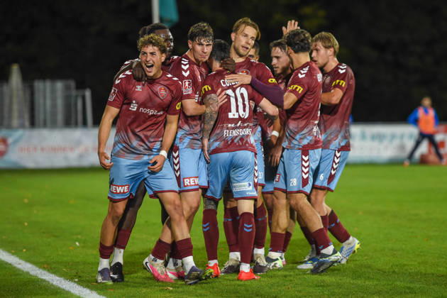 Soccer I Men s Team I 2026–2027 Season I Regionalliga Nord I Matchday 14 I SC Weiche Flensburg 08 vs. SV Drochtersen Assel I October 16, 2026 Jubilation at SC Weiche Flensburg 08 Copyright: xLobeca JanxKirschnerx