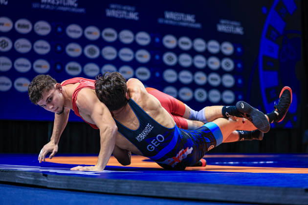 U23 World Championships, 74 kg Freestyle: Saba Kobakhidze (GEO) def. Manuel Wagin (GER) Copyright: xAmirrezaxAliasgarix Kadir Caliskan United World Wr