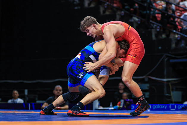 U23 World Championships, 74 kg Freestyle: Saba Kobakhidze (GEO) def. Manuel Wagin (GER) Copyright: xAmirrezaxAliasgarix Kadir Caliskan United World Wr