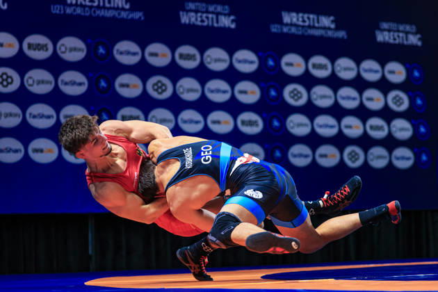 U23 World Championships, 74 kg Freestyle: Saba Kobakhidze (GEO) def. Manuel Wagin (GER) Copyright: xAmirrezaxAliasgarix Kadir Caliskan United World Wr
