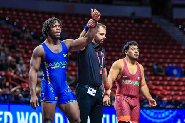 U23 World Championships, 92 kg Freestyle: Steven Caldwell Burrell Jr. (JAM) defeated Leonardo Divanni Tovar Garcia (MEX) Copyright: xAmirrezaxAliasgarix Kadir Caliskan United World Wr