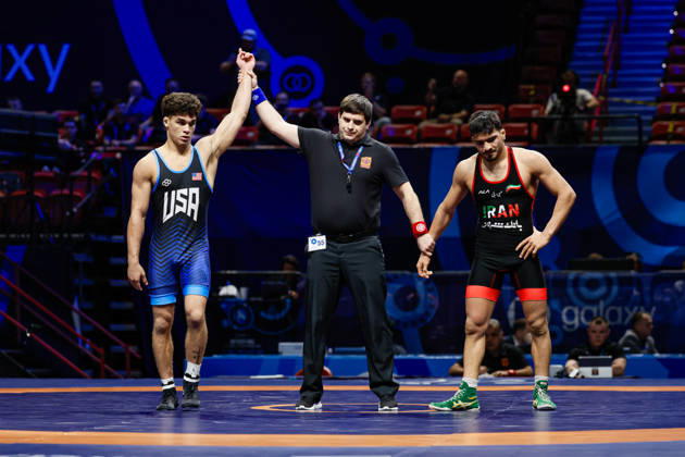 U23 World Championships, 74 kg Freestyle: Jayden James (USA) defeated Ali Manouchehr Karampour (IRI) Copyright: xKadirxCaliskanx Kadir Caliskan United World Wr