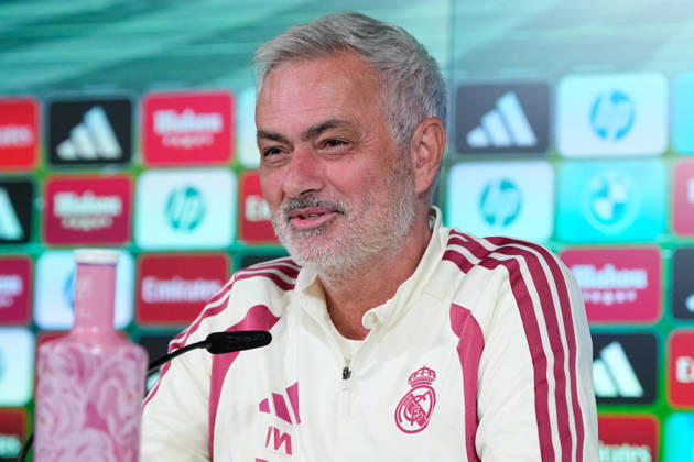October 17, 2026, Valdebebas, Madrid, Spain: Jose Mourinho, head coach of Real Madrid, attends his press conference, PK, Pressekonferenz during the training day of Real Madrid ahead the Spanish League, LaLiga EA Sports, football match against Sevilla FC at Ciudad Deportiva Real Madrid on October 17, 2026, in Valdebebas, Madrid, Spain. Real Madrid Training And Press Conference - Laliga Ea Sports - ZUMAa181 20261017_zaa_a181_003 Copyright: xDennisxAgyemanx