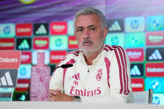 October 17, 2026, Valdebebas, Madrid, Spain: Jose Mourinho, head coach of Real Madrid, attends his press conference, PK, Pressekonferenz during the training day of Real Madrid ahead the Spanish League, LaLiga EA Sports, football match against Sevilla FC at Ciudad Deportiva Real Madrid on October 17, 2026, in Valdebebas, Madrid, Spain. Real Madrid Training And Press Conference - Laliga Ea Sports - ZUMAa181 20261017_zaa_a181_011 Copyright: xDennisxAgyemanx