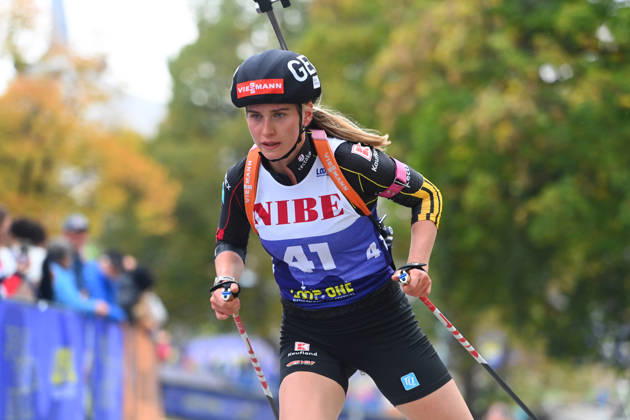 Julia TANNHEIMER (GER), Performance, Loop One Biathlon Opening Festival at the Olympic Park in Munich on October 17, 2026