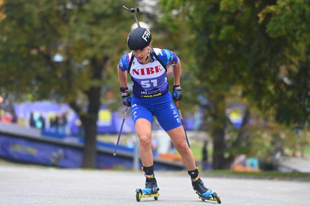 Julia SIMON FRA, Performance, Loop One Biathlon Opening Festival at the Olympic Park in Munich on October 17, 2026