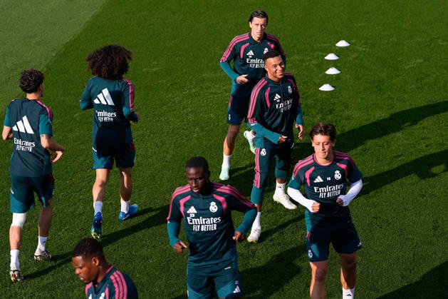October 17, 2026, Valdebebas, Madrid, Spain: Kylian Mbappe during the training day of Real Madrid ahead the Spanish League, LaLiga EA Sports, football match against Sevilla FC at Ciudad Deportiva Real Madrid on October 17, 2026, in Valdebebas, Madrid, Spain. Real Madrid Training And press conference, PK, Pressekonferenz - LaLiga Ea Sports - ZUMAa181 20261017_zaa_a181_033 Copyright: xDennisxAgyemanx