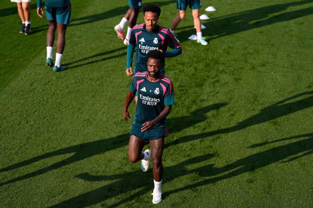 October 17, 2026, Valdebebas, Madrid, Spain: Vinicius Junior during the training day of Real Madrid ahead the Spanish League, LaLiga EA Sports, football match against Sevilla FC at Ciudad Deportiva Real Madrid on October 17, 2026, in Valdebebas, Madrid, Spain. Real Madrid Training And press conference, PK, Pressekonferenz - LaLiga Ea Sports - ZUMAa181 20261017_zaa_a181_057 Copyright: xDennisxAgyemanx