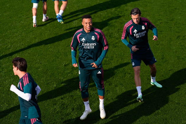 October 17, 2026, Valdebebas, Madrid, Spain: Kylian Mbappe during the training day of Real Madrid ahead the Spanish League, LaLiga EA Sports, football match against Sevilla FC at Ciudad Deportiva Real Madrid on October 17, 2026, in Valdebebas, Madrid, Spain. Real Madrid Training And press conference, PK, Pressekonferenz - LaLiga Ea Sports - ZUMAa181 20261017_zaa_a181_073 Copyright: xDennisxAgyemanx