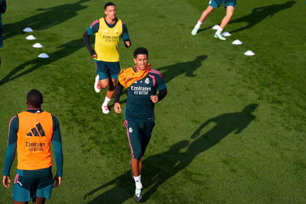 October 17, 2026, Valdebebas, Madrid, Spain: Jude Bellingham during the training day of Real Madrid ahead the Spanish League, LaLiga EA Sports, football match against Sevilla FC at Ciudad Deportiva Real Madrid on October 17, 2026, in Valdebebas, Madrid, Spain. Real Madrid Training And press conference, PK, Pressekonferenz - LaLiga Ea Sports - ZUMAa181 20261017_zaa_a181_080 Copyright: xDennisxAgyemanx