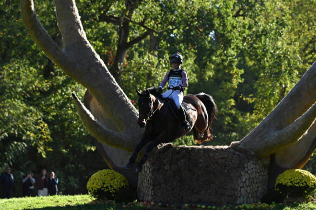 MONDIAL DU LION 2026 - CROSS COUNTRY LE LION-D ANGERS, FRANCE - OCTOBER 17, 2026 : Melissa Joannides riding Escape Artiste during the cross-country competition at the Mondial du Lion 2026, FEI WBFSH Eventing World Breeding Championship for Young Horses. Le Lion-d AngersFrance  Copyright: xEmilienxJousselinx