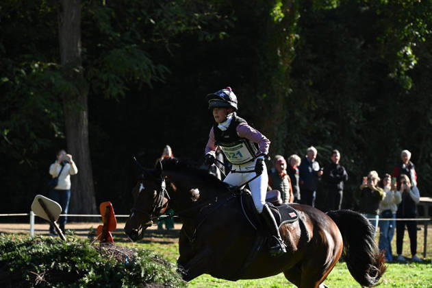 MONDIAL DU LION 2026 - CROSS COUNTRY LE LION-D ANGERS, FRANCE - OCTOBER 17, 2026 : Melissa Joannides riding Escape Artiste during the cross-country competition at the Mondial du Lion 2026, FEI WBFSH Eventing World Breeding Championship for Young Horses. Le Lion-d AngersFrance  Copyright: xEmilienxJousselinx