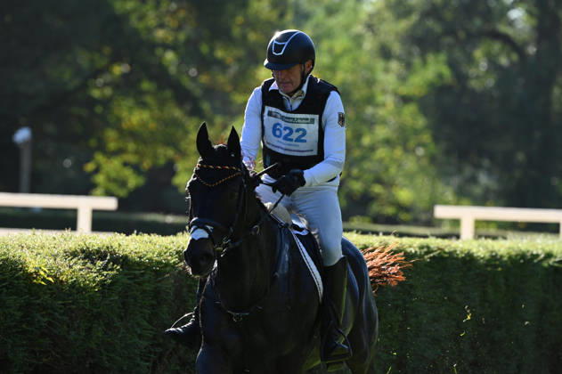 MONDIAL DU LION 2026 - CROSS COUNTRY LE LION-D ANGERS, FRANCE - OCTOBER 17, 2026 : Andreas Dibowski riding Codero during the cross-country competition at the Mondial du Lion 2026, FEI WBFSH Eventing World Breeding Championship for Young Horses. Le Lion-d AngersFrance  Copyright: xEmilienxJousselinx