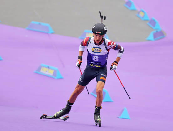 BIATHLON - Loop One Opening Festival MUNICH,GERMANY,17.OCT.26 - BIATHLON - Loop One Opening Festival. Image shows Fredrik Muehlbacher (AUT).  GEPAxpictures xThomasxBachun