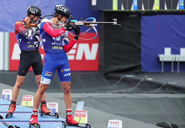 BIATHLON - Loop One Opening Festival MUNICH,GERMANY,17.OCT.26 - BIATHLON - Loop One Opening Festival. Image shows Dominic Unterweger (AUT) and Jonas Marecek (CZE).  GEPAxpictures xThomasxBachun
