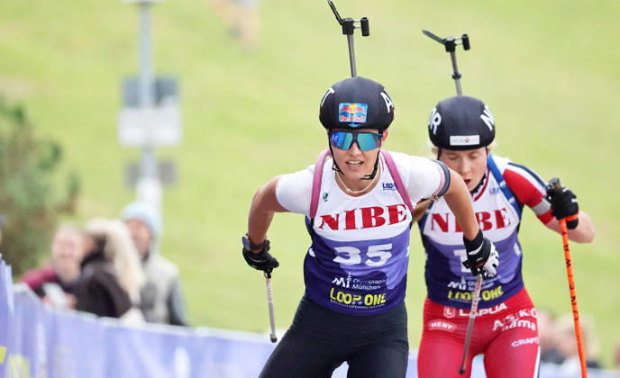 BIATHLON - Loop One Opening Festival MUNICH,GERMANY,17.OCT.26 - BIATHLON - Loop One Opening Festival. Image shows Anna Gandler (AUT).  GEPAxpictures xThomasxBachun