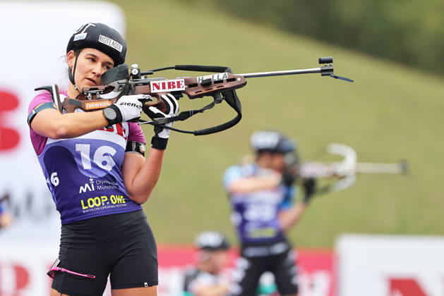 BIATHLON - Loop One Opening Festival MUNICH,GERMANY,17.OCT.26 - BIATHLON - Loop One Opening Festival. Image shows Dunja Zdouc (AUT).  GEPAxpictures xThomasxBachun