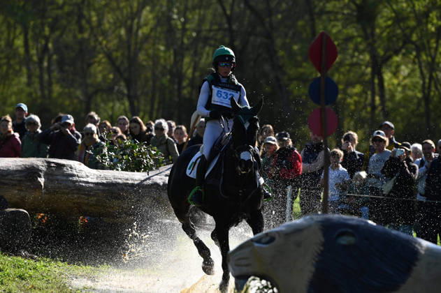 MONDIAL DU LION 2026 - CROSS COUNTRY LE LION-D ANGERS, FRANCE - OCTOBER 17, 2026 : Sarah Ennis riding Lady Sky M during the cross-country competition at the Mondial du Lion 2026, FEI WBFSH Eventing World Breeding Championship for Young Horses. Le Lion-d AngersFrance  Copyright: xEmilienxJousselinx