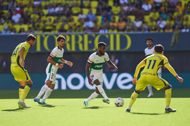 Thomas Lemar of Elche CF during the LaLiga EA Sports match between Villarreal CF and Elche CF at Estadio de la Cerámica on October 17, 2026, in Villarreal, Spain