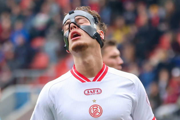 Ingolstadt, Germany, October 16, 2026, 3rd League 2026–2027, Matchday 10: FC Ingolstadt 04 vs. Rot-Weiss Essen. Pictured: Marvin Obuz of RWE, disappointed after missing his chance to make it 0–1. DFB and DFL regulations prohibit any use of photographs as image sequences and or quasi-video. Copyright: xFotostandx xSchäferx