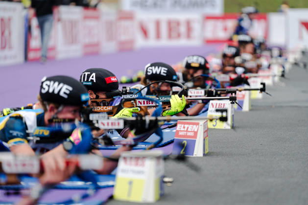 October 17, 2026, GER, Biathlon, Women, IBU Biathlon Loop One Festival 2026, 2026–2027 Season, Women’s Super Sprint Final: Lisa Vittozzi (ITA), 10 in the prone shooting stage, Munich Olympic Park, Bavaria, Germany Copyright: xNordphoto Vux