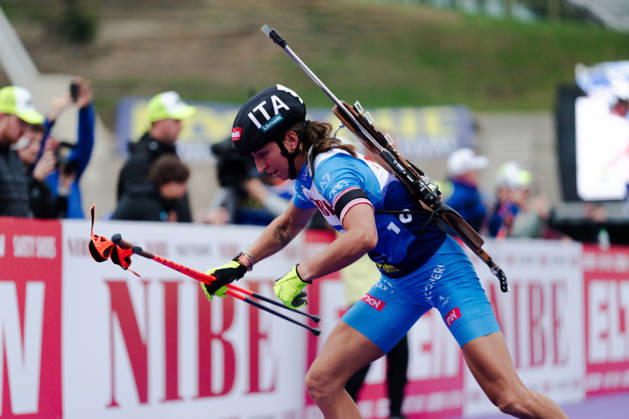 October 17, 2026, GER, Biathlon, Women, IBU Biathlon Loop One Festival 2026, 2026–2027 Season, Women’s Super Sprint Final: Lisa Vittozzi (ITA), 10 seconds after shooting, Munich Olympic Park, Bavaria, Germany Copyright: xNordphoto Vux