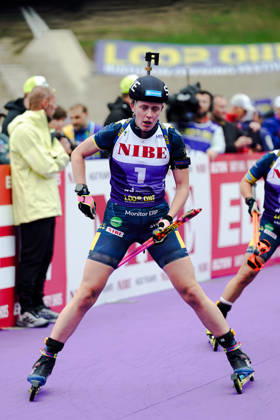 October 17, 2026, GER, Biathlon, Women, IBU Biathlon Loop One Festival 2026, 2026–2027 Season, Women’s Super Sprint Final: Elvira Oeberg (SWE), 1 at the shooting range, Munich Olympic Park, Bavaria, Germany Copyright: xNordphoto Vux