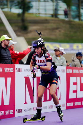 October 17, 2026, GER, Biathlon, Women, IBU Biathlon Loop One Festival 2026, 2026–2027 Season, Women s Super Sprint Final: Anna Andexer (AUT), No. 14, Profile: Munich Olympic Park, Bavaria, Germany Copyright: xNordphoto Vux