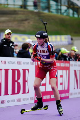 October 17, 2026, GER, Biathlon, Women, IBU Biathlon Loop One Festival 2026, 2026–2027 Season, Women’s Super Sprint Final: Maren Kirkeeide (NOR), No. 12 in the Spotlight, Munich Olympic Park, Bavaria, Germany Copyright: xNordphoto Vux