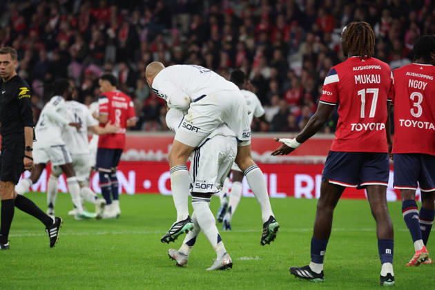 FOOTBALL : LOSC Lille vs Brest - Ligue 1 - 17 10 2026 Joie de Ludovic AJORQUE (Brest) après le but de Brest lors du match LOSC Lille vs Brest, Ligue 1, Decathlon Arena stade Pierre Mauroy, le 17 octobre 2026 - photo Laurent Sanson PsnewZ Copyright: xLaurentxSANSONx xPsnewZx