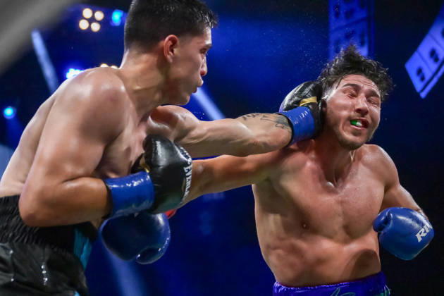 October 17, 2026, Las Vegas, Nevada, USA: JAMIE OSUNA defeats CRISTIAN CANGELOSI via majority Decision at the Chelsea of The Cosmopolitan in Las Vegas. PBC Boxing: Jamie Osuna Defeats Cristian Cangelosi Via Majority Decision.  - ZUMAo117 20261017_zsp_o117_002 Copyright: xMikaelxOnax