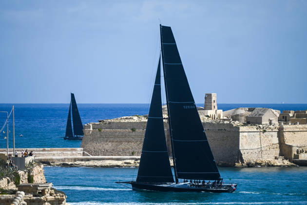 (261018) -- VALLETTA, Oct. 18, 2026 -- Yachts are seen sailing from the Grand Harbour of Malta, port of Valletta, during the 47th Rolex Middle Sea Race in Valletta, Malta, on Oct. 17, 2026. (Photo by Xinhua) (SP)MALTA-VALLETTA-SAILING-ROLEX MIDDLE SEA RACE JonathanxBorg 