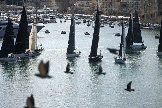(261018) -- VALLETTA, Oct. 18, 2026 -- Yachts are seen sailing from the Grand Harbour of Malta, port of Valletta, during the 47th Rolex Middle Sea Race in Valletta, Malta, on Oct. 17, 2026. (Photo by Xinhua) (SP)MALTA-VALLETTA-SAILING-ROLEX MIDDLE SEA RACE JonathanxBorg 
