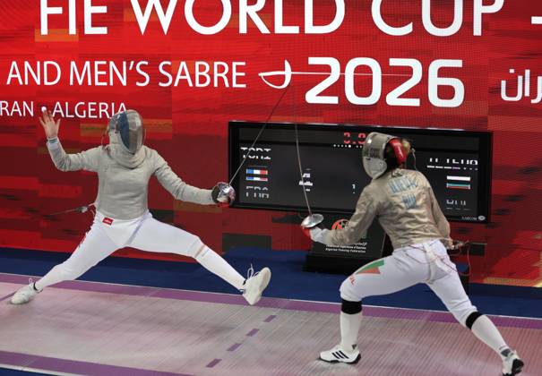 FIE Fencing World Cup in Algeria ORAN, ALGERIA - OCTOBER 18: French fencer Toscane Tori (R) defeats Bulgaria s Yoana Ilieva (L) 15-12 in the women s individual sabre final at the Fencing World Cup held at the Miloud Hadefi Olympic Complex in Oran, Algeria, on October 18, 2026. Tori claims her first career World Cup title. Farouk Batiche Anadolu Oran Algeria. Editorial use only. Please get in touch for any other usage.  Copyright: x2026xAnadoluxFaroukxBatichex