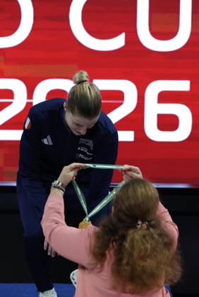 FIE Fencing World Cup in Algeria ORAN, ALGERIA - OCTOBER 18: French fencer Toscane Tori receives her gold medal during the award ceremony at the FIE Fencing World Cup at the Miloud Hadefi Olympic Complex in Oran, Algeria, on October 18, 2026. Tori defeats Bulgaria s Yoana Ilieva 15-12 in the women s individual sabre final to claim her first career World Cup title. Farouk Batiche Anadolu Oran Algeria. Editorial use only. Please get in touch for any other usage.  Copyright: x2026xAnadoluxFaroukxBatichex