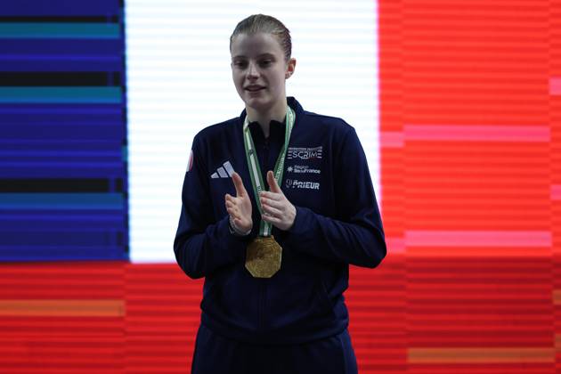 FIE Fencing World Cup in Algeria ORAN, ALGERIA - OCTOBER 18: French fencer Toscane Tori receives her gold medal during the award ceremony at the FIE Fencing World Cup at the Miloud Hadefi Olympic Complex in Oran, Algeria, on October 18, 2026. Tori defeats Bulgaria s Yoana Ilieva 15-12 in the women s individual sabre final to claim her first career World Cup title. Farouk Batiche Anadolu Oran Algeria. Editorial use only. Please get in touch for any other usage.  Copyright: x2026xAnadoluxFaroukxBatichex