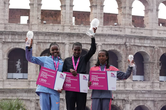 Ndungu Regina Wambui Desta Netsanet Yaregal Yalemget during the 3th edition of the Wizz Air Rome Half Marathon by Brooks 2026 Rome s, Italy - Sunday, October 18, 2026. ( Photo by Alfredo Falcone LaPresse )  Copyright: xAlfredoxFalcone LaPressex
