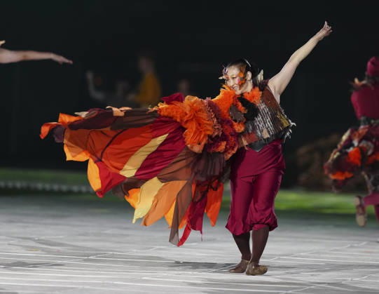 (261018) -- NAGOYA, Oct. 18, 2026 -- An artist performs during the opening ceremony of the Aichi-Nagoya Asian Para Games in Nagoya, Japan, Oct. 18, 2026. ) (SP)JAPAN-NAGOYA-ASIAN PARA GAMES-OPENING CEREMONY JiaxHaocheng 