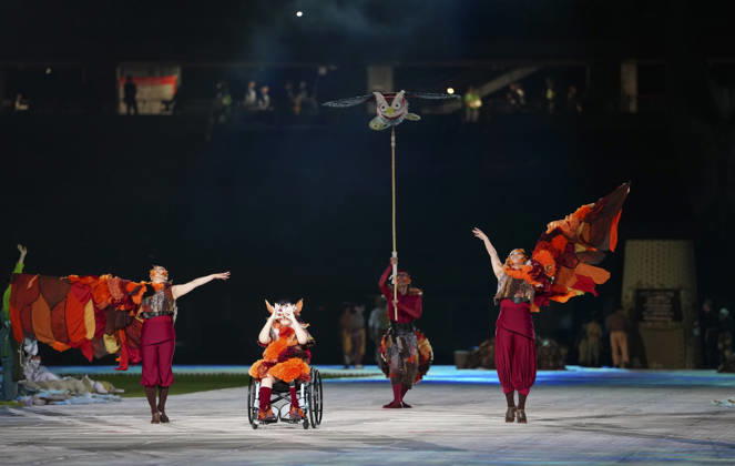 (261018) -- NAGOYA, Oct. 18, 2026 -- Artists perform during the opening ceremony of the Aichi-Nagoya Asian Para Games in Nagoya, Japan, Oct. 18, 2026. ) (SP)JAPAN-NAGOYA-ASIAN PARA GAMES-OPENING CEREMONY JiaxHaocheng 