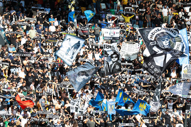 Fans during the Serie A soccer match between Udinese and Lecce at the Friuli Stadium in Udine, north east Italy - October 18, 2026. - Soccer  Copyright: xAndreaxBressanutti LaPressex