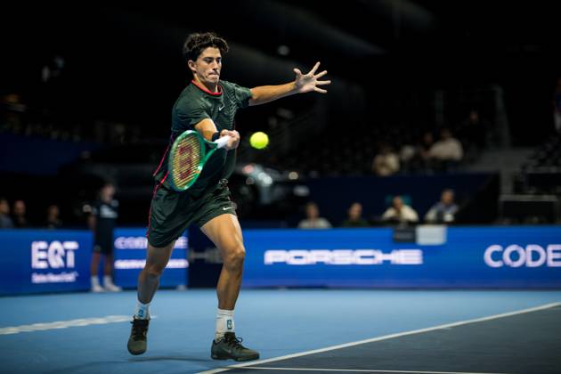 Federico Cina of Italy pictured in action during the European Open ATP, Tennis Herren tennis tournament in Brussels, on Sunday 18 October. This year s edition of the tournament is taking place from 17 to 25 October JASPERxJACOBS  x190192787x