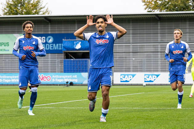 Germany: TSG Hoffenheim II vs. SC Verl, 3. Liga, 2026–27 season, Dietmar Hopp Stadium, Sinsheim. Yasin Zor (TSG Hoffenheim II, No. 10) celebrates after scoring the 1–0 goal. Sinsheim, Dietmar Hopp Stadium, Baden-Württemberg, Germany Copyright: xBenedictxChristx