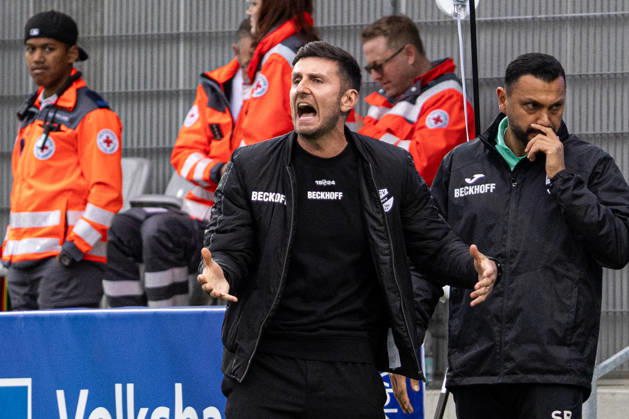 Germany: TSG Hoffenheim II vs. SC Verl, 3. Liga, 2026–27 season, Dietmar Hopp Stadium, Sinsheim; Orest Shala, coach, SC Verl; Sinsheim; Dietmar Hopp Stadium; Baden-Württemberg; Germany Copyright: xBenedictxChristx