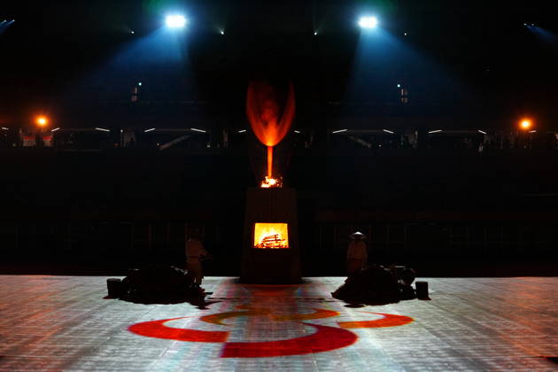(261018) -- NAGOYA, Oct. 18, 2026 -- The cauldron is lit during the opening ceremony of the Aichi-Nagoya Asian Para Games in Nagoya, Japan, Oct. 18, 2026. ) (SP)JAPAN-NAGOYA-ASIAN PARA GAMES-OPENING CEREMONY JiaxHaocheng 